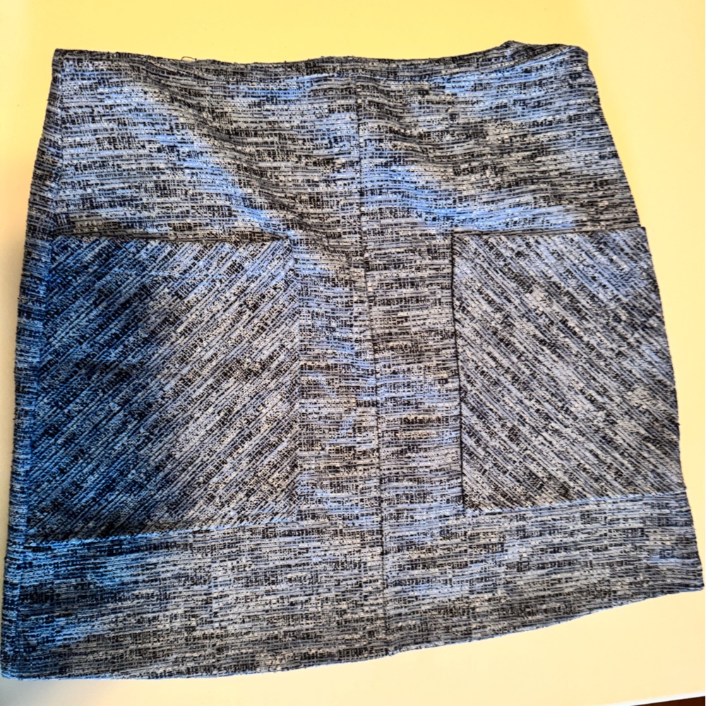 Kaileigh Blue and Gray Textured Skirt